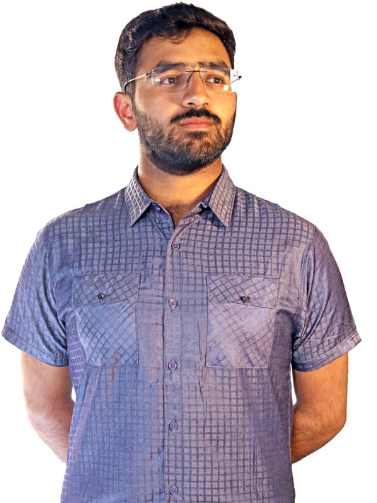 DOUBLE POCKET T-SHIRT | COTTON SHINY MATERIAL