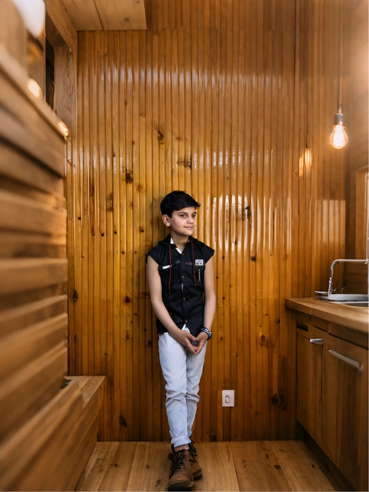 Half zipper shirt for boys|Elegant design