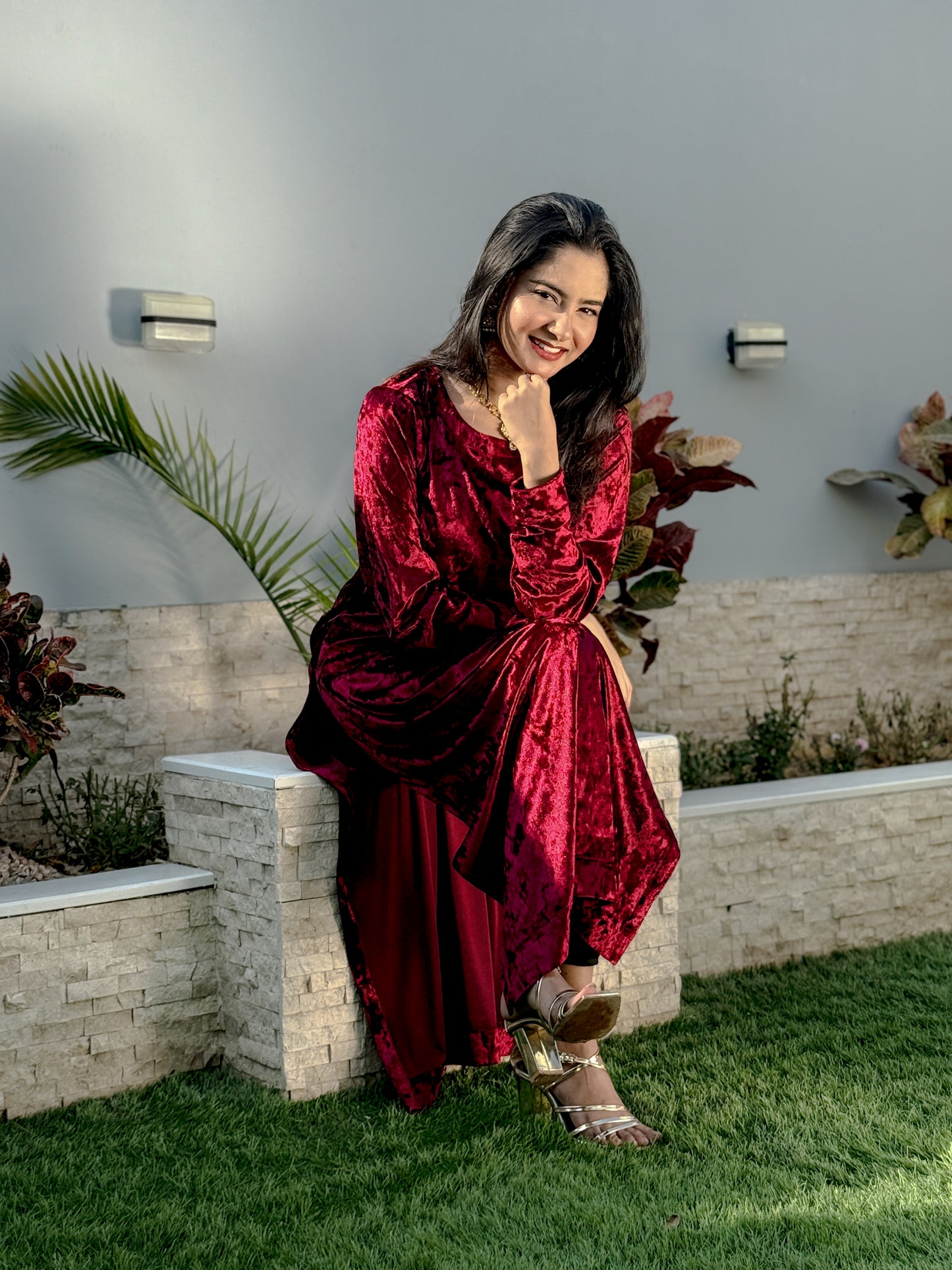 RED-KOREAN VELVET LUXURY SHIRT FOR ELITES